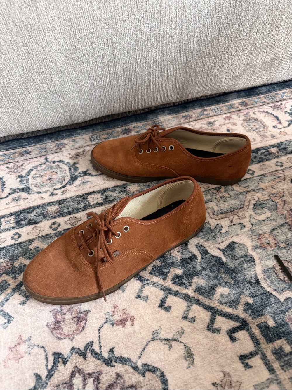 Vans Casual Suede Lace-Up Sneakers in Chestnut Brown